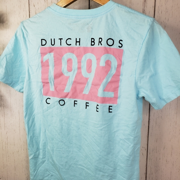 Dutch Bros | Tops | Dutch Bros Light Blue Crewneck Shirt | Poshmark